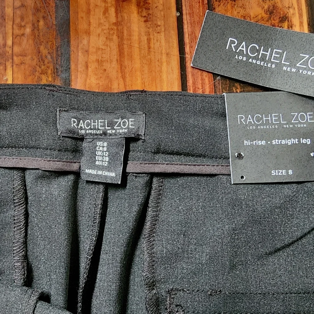 Rachel Zoe High Rise Straight Leg Dress Slacks Grey Sz 8 NWT - Picture 2 of 3